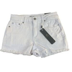 Tractr Brittany - 5 Pockets Fray Distressed Shorts - White Girls 10